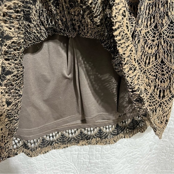 PAPILLON Womens Brown Crochet Lace Lined Mini Dress, Size Large- #315 - Picture 9 of 13